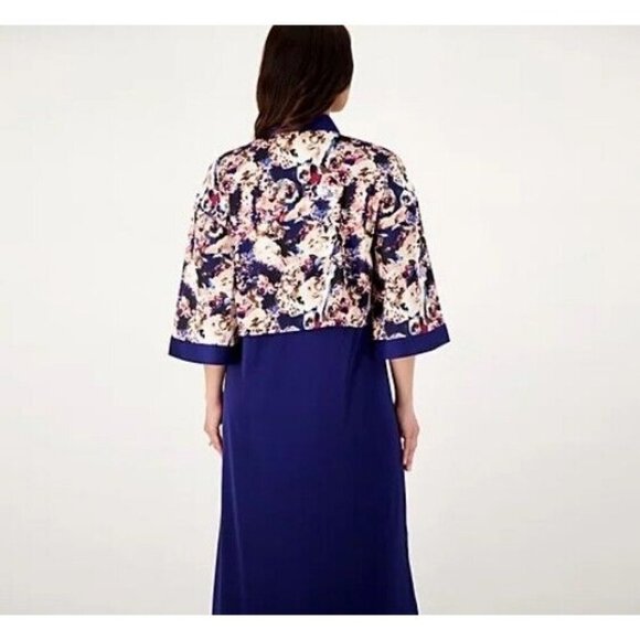 Breezies Lounge Sleep Dress with Printed Lounge Topper Eclipse Floral Medium - Picture 4 of 4